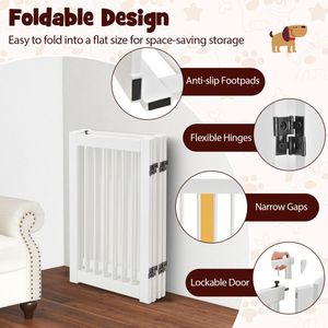 Valla de madera independiente de 4 paneles y 30 pulgadas de altura para perros, puerta y corral para mascotas - Product Image 6