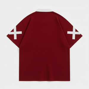 Chemise en coton pour homme, unie, respirante, décontractée, à manches courtes, avec logo brodé sur le devant, design lettre, haut de gamme, coupe longue - Product Image 5