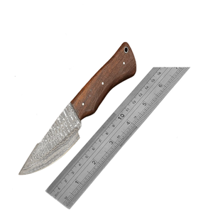 Couteau à Découper à Lame Fixe en Acier Damas Fait Main, Pointe Droite, Bord Droit, Manche en Bois, pour Camping en Plein Air, OEM - Product Image 6