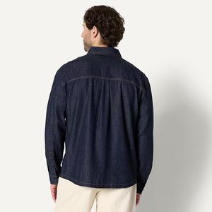 Chemise en jean boutonnée pour homme, coupe ample moderne, 100 % coton, manches longues, été - Product Image 3