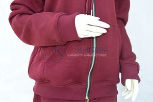 Ensemble sweat-shirt et jogging pour femme, couleur bordeaux, coupe classique, mélange polyester/coton, imprimé animal, imperméable, hiver, marque privée OEM - Product Image 3