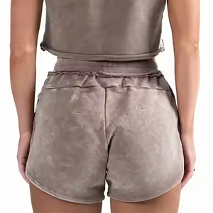 Women Washed Cotton <b>Shorts</b> Relaxed Fit Comfortable Soft Touch Fabric Casual Lifestyle Wear Summer Fashion Streetwear Bottoms - Product Image 4