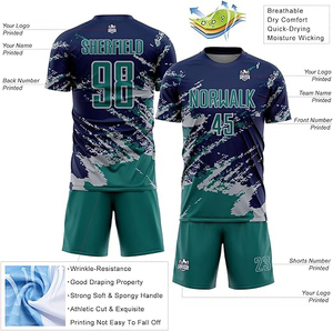 High Quality Custom Sport Youth Reversible Soccer Jersey Sets 100% <b>Polyester</b> Football Uniform <b>Shirt</b> & <b>T</b>-<b>Shirt</b> and Shorts for Men - Product Image 3