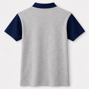 Chemise décontractée respirante pour homme à manches courtes en polyester tricoté coupe classique imprimé numérique bleu gris - Product Image 2
