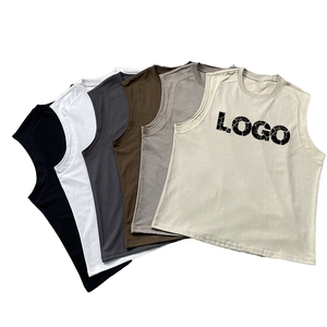 Débardeur de sport personnalisé 100 % coton respirant pour hommes, style streetwear, sans manches, pour musculation, impression par sublimation, vente en gros - Product Image 3
