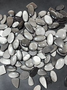Lot en gros de cabochons plats en obsidienne argentée naturelle de haute qualité pour la fabrication de bijoux, taille unique - Product Image 3