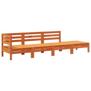 Sofá Modular de Jardín de Cuatro Plazas en Madera de Pino Sólido Color Cera Marrón, Conjunto de Muebles Cómodos para Exteriores - Product Image 2