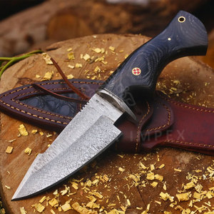 Couteau de camping en acier damas fait main sur mesure avec manche en bois, couteau droit de randonnée, couteau de pêche multifonctionnel - Product Image 4