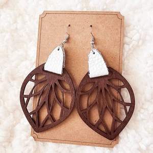 Pendientes de Madera Vintage para Mujer, Joyería de Moda, Personalizables, Precio Económico - Product Image 1