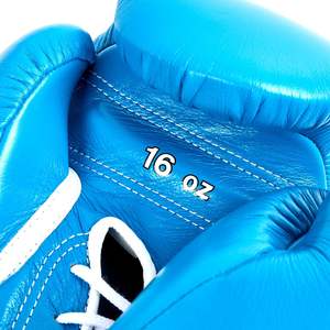 Nuevos Guantes de Boxeo Profesionales de Cuero Genuino Azul Cielo, Guantes de Boxeo Impermeables para Sparring, Guantes de Entrenamiento de Kickboxing CP-BG-65 - Product Image 3