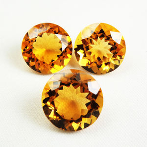 Piedra Energética Curativa, Gema de Citrino, Corte Brillante Redondo, Tamaño Personalizado, Piedra Brasileña Semipreciosa Suelta para Joyería - Product Image 1