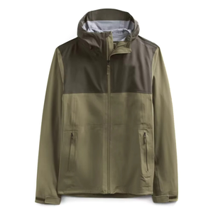Men's Olive Green Color Block Hooded Waterproof Jacket Casual Autumn Wear Polyester Outerwear with Zipper Closure - Product Image 5