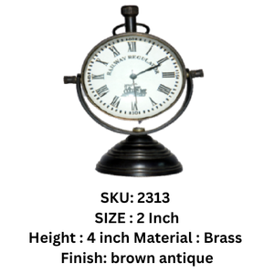Vintage Navy Antique Brass Table <b>Clock</b> Retro Office Decor Fully Handcrafted Double-Sided Desk Trophy Quazi Motive for Home Use - Product Image 3