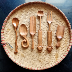ชุดช้อนไม้คุณภาพสูง ตะหลิวแบบมีร่อง ทัพพี  ชุดอุปกรณ์ครัวรักษ์โลก - Product Image 2