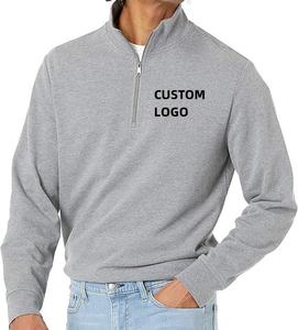 Sudadera de Alta Calidad para Hombre, Ligera, de Felpa Francesa, con Cierre de Cremallera de un Cuarto y Cuello Alto Simulado - Product Image 3