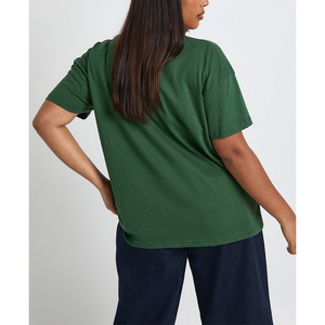 เสื้อยืดโอเวอร์ไซส์แบบกำหนดเอง 250GSM สีพื้นสำหรับฤดูร้อน พิมพ์ลายสกรีน เสื้อกีฬาคุณภาพสูง เสื้อยืดลายกราฟิก เสื้อเจอร์ซีย์ผ้าฝ้ายสำหรับผู้หญิง - Product Image 5