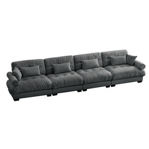 Divano Componibile in Velluto Super Confortevole e Oversize, con Braccioli Ergonomici Rinforzati e Seduta Profonda, Stile Cloud per Soggiorno - Product Image 5