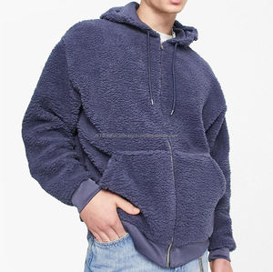 Custom <b>men's</b> High Quality Soft Polyester zipper hoodie Plush <b>Fleece</b> <b>Sherpa</b> Hooded Blank oversized Hoodie for <b>men</b> - Product Image 1