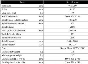 <b>Mini</b> Table Top Milling Machine - Product Image 4