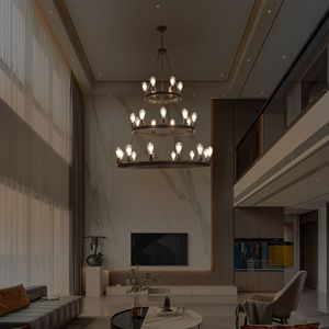 Lampadario a sospensione a 3 strati in stile industriale retrò da 45 pollici, modello 27 luci nere stile rustico - Product Image 4