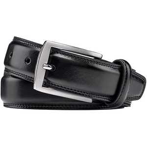 Ceinture décontractée en cuir véritable PRIMEFIELD ENTERPRISES, couleur unie, en cuir de vachette, boucle à ardillon en fer robuste, ceinture rectangulaire argentée - Product Image 3