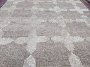 Hand Knotted Abstract Vintage Silk <b>Wool</b> PET Friendly Non-Slip Highly Durable Area Rug | <b>brown</b> colour hand knotted rug - Product Image 3