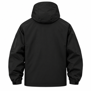 Men's Black Waterproof Soft <b>Shell</b> <b>Jacket</b> Hooded Zip Up Tactical Winter Coat - Product Image 2