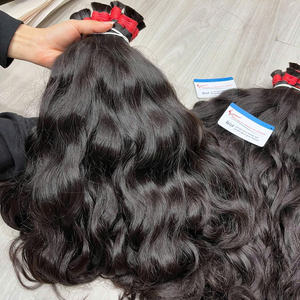 Extensiones de cabello de la mejor calidad, cabello humano a granel, hermoso y muy suave, fácil de aplicar, de muy alta calidad, ondulado natural a granel. - Product Image 1