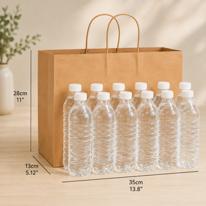 Bolsa de Compras de Papel Kraft Rectangular con Asas Retorcidas, Reciclable, Estilo Clásico, para Negocios - Product Image 3