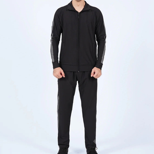 Vêtements de sport de haute qualité, ensembles de jogging décontractés, ensembles de survêtements unis avec fermeture éclair, coupe-vent en polyester, survêtements respirants en nylon pour hommes - Product Image 2