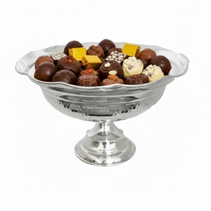 Bol à chocolat moderne en acier inoxydable argenté, plat de service en métal, bol décoratif pour bonbons, collations et desserts, pour la décoration de la maison et les événements - Product Image 6