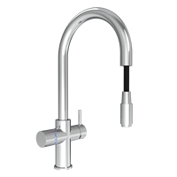 Robinet intelligent F202-C-BK manuel 5 voies à économie d'énergie pour évier, eau potable, cuisine, fonctionnement facile, lumière bleue, usage commercial/domestique