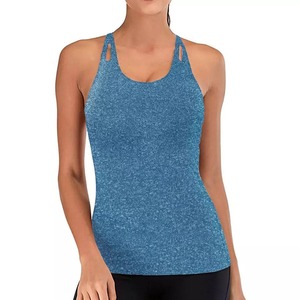 High Quality Women's 100% Polyester Tank <b>Top</b> Custom Wholesale Bulk Breathable Eco-Friendly Quick Dry Summer Knitted Wear Casual - Product Image 5