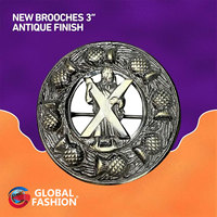 Broche écossaise traditionnelle St. Andrew Design Fly Plaid 3 pouces, style antique, vente en gros d'usine 2026