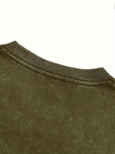 Camiseta de algodón extragrande para hombre, de color liso, manga corta, estilo casual, cuello redondo, tejido de punto, ajuste regular, camisas informales Cft - Product Image 3
