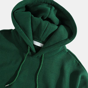 Sweat-shirt à capuche vert pour homme en molleton de coton, style décontracté automne, coupe classique, avec poches, en tricot - Product Image 2