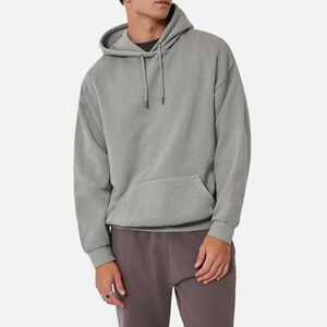 Vente en gros – Nouveau sweat à capuche 100 % coton anti-rétrécissement pour homme, jaune, coupe oversize, vêtement d'hiver épais avec broderie et motif uni – Collection 2025 - Product Image 6