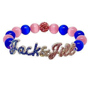 Pulsera de Cristal Rosa y Azul con Cuentas Elásticas, Joyería de Moda para Mujer, Regalo Elegante para Uso Diario - Product Image 4