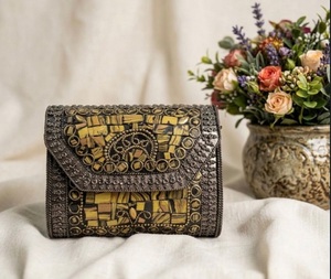 Indian Handicraft <b>Silver</b>-Plated Rectangle Metal Handmade <b>Clutch</b> Mosaic Design Women-Valentine's/Mother's Day/Thanksgiving - Product Image 5