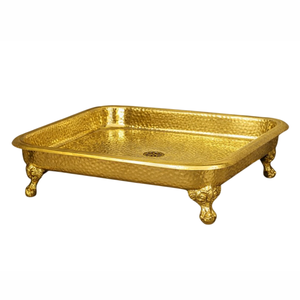 Meilleures ventes : Base de douche rectangulaire à pieds en laiton, finition polie brillante et martelée, pour salle de bain moderne - Product Image 2