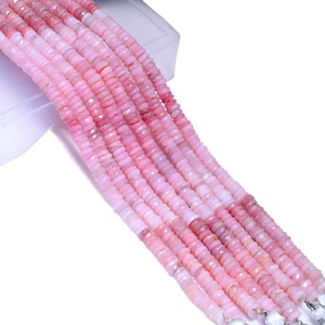 Natural Pink Opal Faceted Heishi Tyre Gemstone Beads 5MM 8MM Shaded Opal <b>Spacer</b> Beads Loose Stone For Jewelry Making Wholesale - Product Image 5