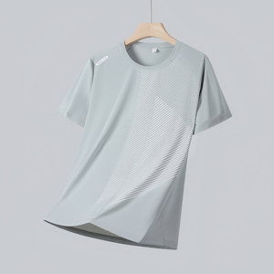 Camiseta de Verano para Hombre de Alta Calidad, Tejida en Algodón, a la Moda, de Secado Rápido, Transpirable, Holgada, Deportiva, de Color Sólido, Personalizable - Product Image 4