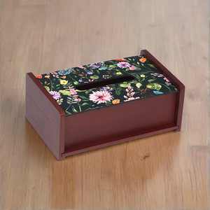 Caja dispensadora de pañuelos de madera con estampado de esmalte de alta calidad para uso en el hogar, oficina y coche, y dispensador de servilletas para accesorios de mesa. - Product Image 1