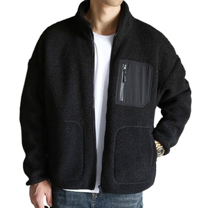 Manufacturer Wholesale Polyester Stand Collar Pocket Thick Warm Winter Coat Custom <b>Men</b> <b>Sherpa</b> Fleece <b>Jackets</b> - Product Image 1