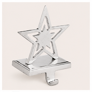 Handmade Silver Metal Star-Shaped Christmas <b>Stocking</b> <b>Holder</b> For Fireplace Mantle Durable Rust-Proof Decorative <b>Stocking</b> Hanger - Product Image 5