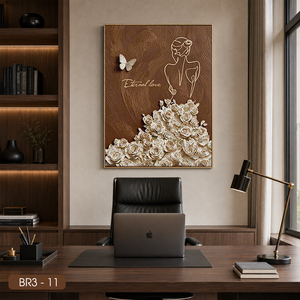 Peinture florale sur toile en soie pour femme, design unique, art mural floral, peinture abstraite artisanale de qualité supérieure, peinture sur toile personnalisée, fabriquée au Vietnam, HALO - Product Image 3