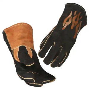 Gants de soudage en cuir de vachette de qualité supérieure, 14 pouces, cuir noir jet, protection industrielle, gants de sécurité - Product Image 3