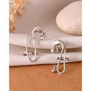 Pendientes de Plata de Ley Kabbu, Marca Meera Jaipur, Origen India, Modelo MTER553 - Product Image 3