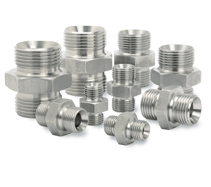 Adaptador de tubo hexagonal de acero inoxidable de grado industrial, conector Mele, BSPT, BSPP, NPT, para uso en baja/alta presión - Product Image 5