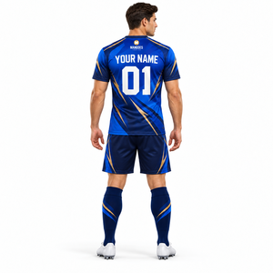 Maillots de football à manches courtes, ensembles d'uniformes d'entraînement d'équipe, 100% polyester, respirant, séchage rapide, personnalisable avec le nom de l'équipe, unisexe, adulte - Product Image 2
